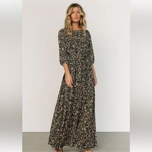Rebecca Baltic born floral Black Maxi Dress